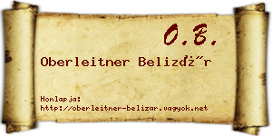 Oberleitner Belizár névjegykártya